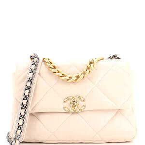 Chanel Large 19 Flap Bag Quilted Leather